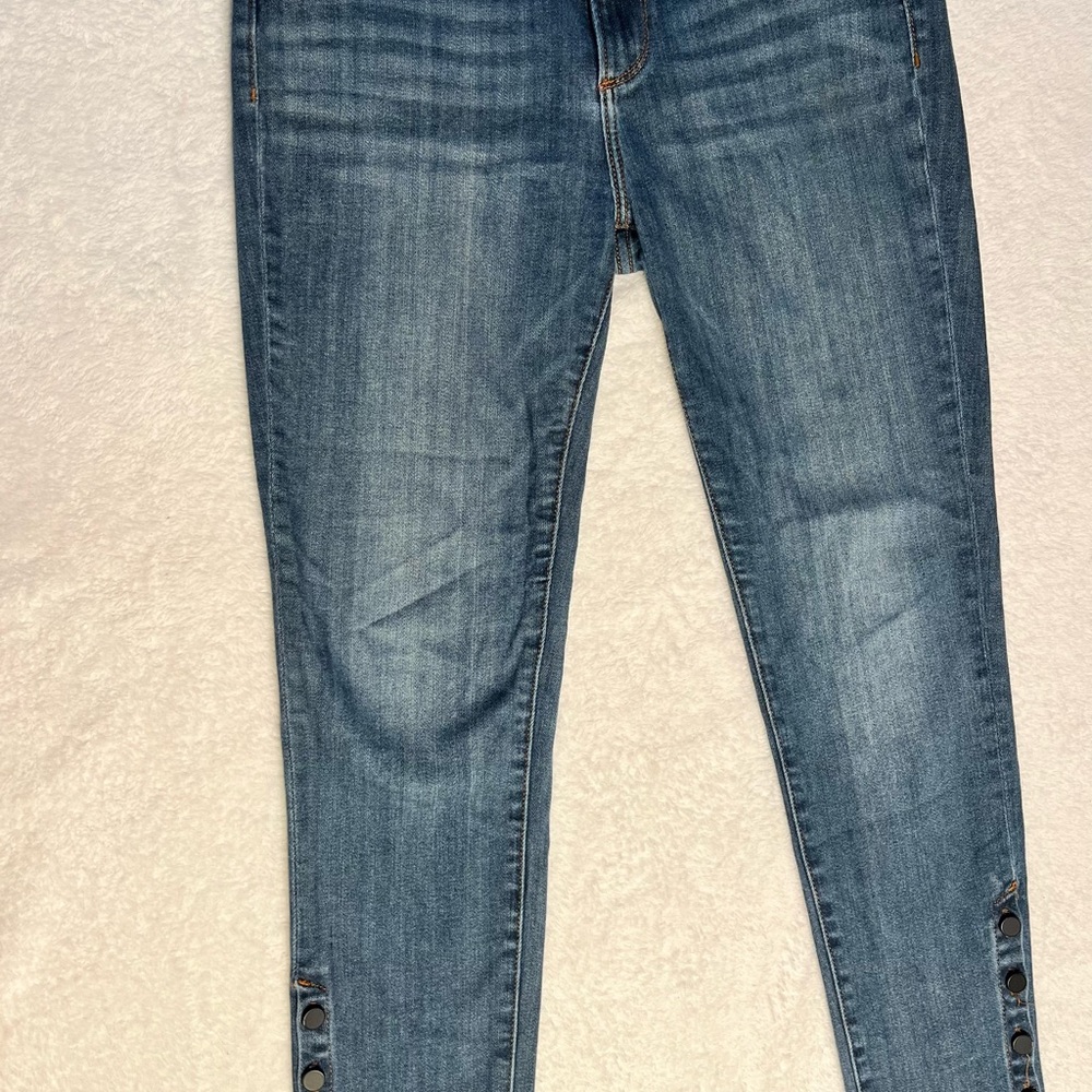 Driftwood Women’s W29 L27 Blue Jeans Skinny Ankle Snap Button Detail